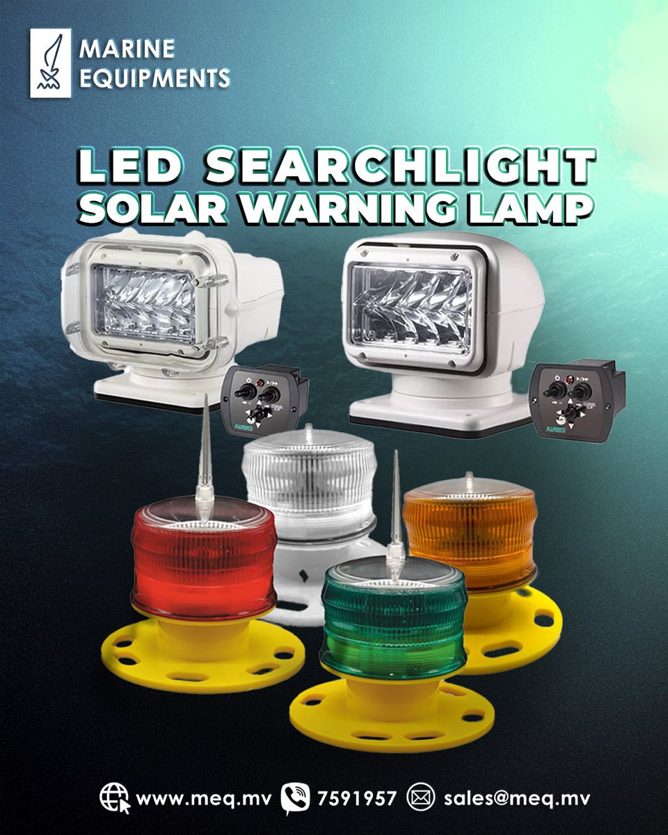 MEQ_mv's tweet image. LED Search Light
Solar warning lamp

#ledsearchlight #solarwarninglamp #marineequipments