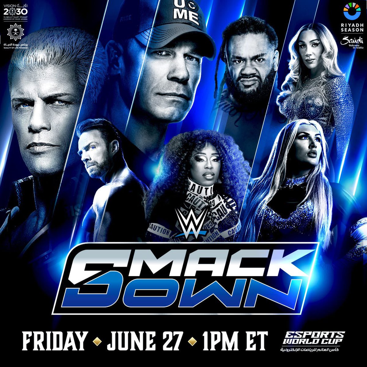 كل الأنظار تتجه نحو الرياض🇸🇦♥️

نجوم WWE سماك داون في مواجهة منتظرة على حلبة المملكة أرينا
😍🔥

📍 المملكة أرينا | 27 يونيو

All eyes on Riyadh 
WWE SmackDown superstars face off at Kingdom Arena in a must-see night🔥😍

📍 Kingdom Arena | June 27

احجز تذكرتك الآن🎟
Book your