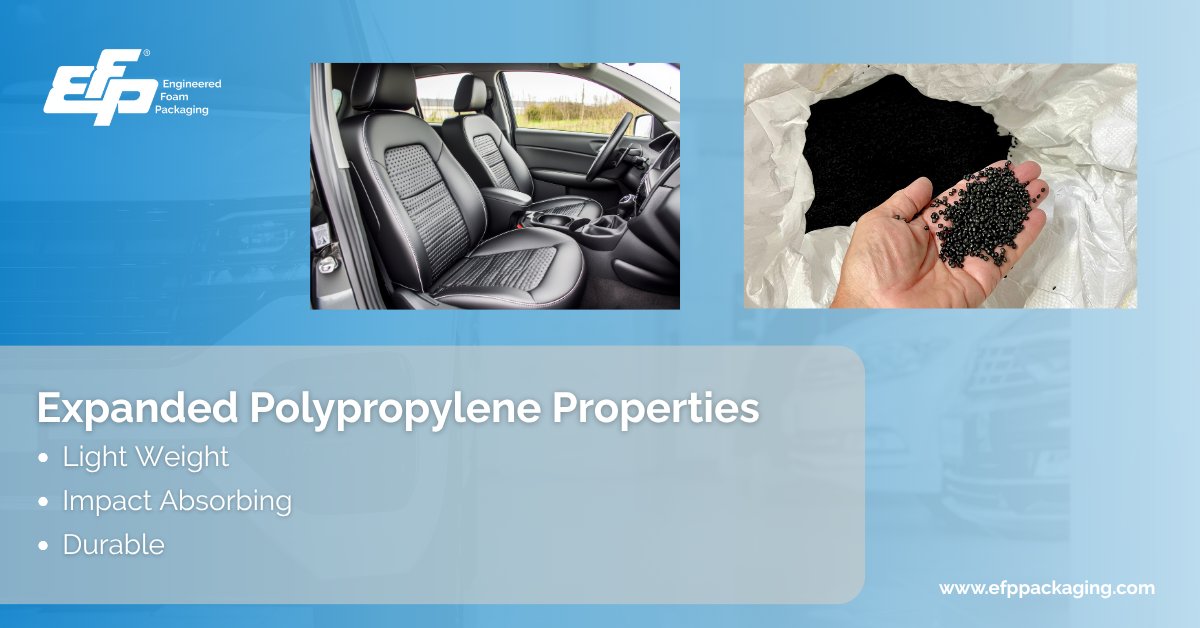 Most #automotive vehicles utilize the cushioning properties of EPP in components such as bumpers, headrests, seats, and door liners to offer protection to passengers. 🚙 Contact EFP today to see how we can assist you in creating custom molding: efppackaging.com/contact. #EFPLife