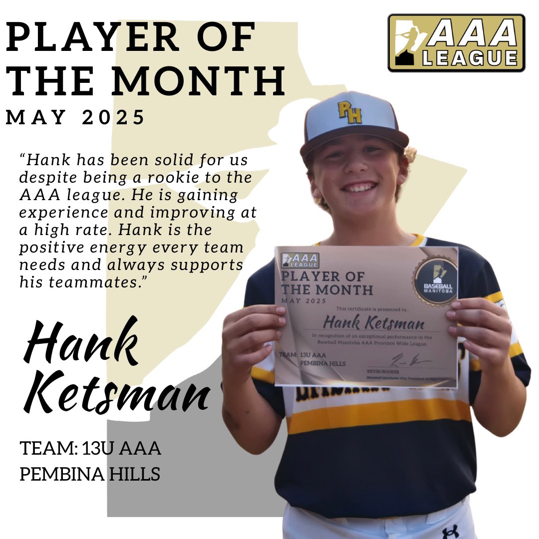 baseballmbaaa's tweet photo. 1/2💥 Baseball Manitoba 13UAAA Players of the Month for May💥 https://t.co/JAvkjW3Td3