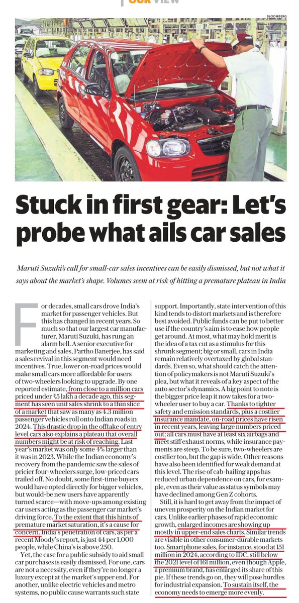 sandeep_PT's tweet photo. The signs of a K-shaped economy are clear.
Real risk is that in the absence of a broad-based recovery, manufacturing itself can never truly take off (because new project investments will lag). 
A mix of policies is needed to change things.
#Kshape #CarSales #MobileSales 
#IndianEconomy