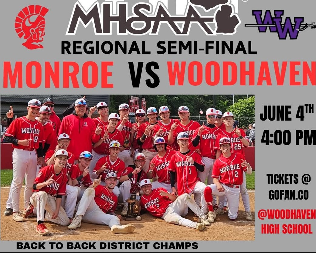 MonroeBASE's tweet photo. It's GameDay!
Regional Semi-Final
Monroe vs. Woodhaven
First Pitch @ 4pm
24787 Van Horn Rd. 
Woodhaven,MI 48134 https://t.co/uVbUJfG5AE
