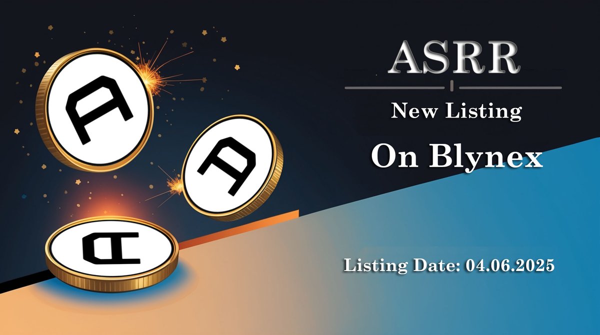 New Listing on Blynex Exchange! 💣

🔷We are excited to announce the listing of Assisterr AI ($ASRR) on Blynex!

Key dates:
🔷 Deposit Opens: 04/06/2025
🔷 Trading Begins: 04/06/2025
🔷 Withdrawal Available: 04/06/2025

🔷 Get ready to trade $ASRR / $USDT on