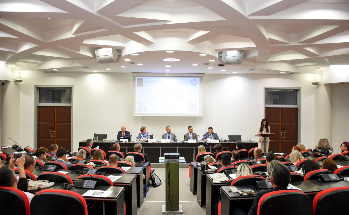 Spoke at the conference 'Towards a Secure European Area' at the MFA in Skopje on Russia’s hybrid strategies and civilizational narratives in WB. Grateful to UNITE, UKLO &amp; the George C. Marshall Center for fostering timely dialogue on EU–NATO cooperation and regional security.