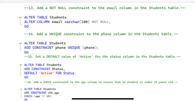 In my week 3 of <a href="/LearnwithWiDa/">WiDa</a> , I wrote codes to alter, update and add constraints from a table in a database. 
One step at a time!!