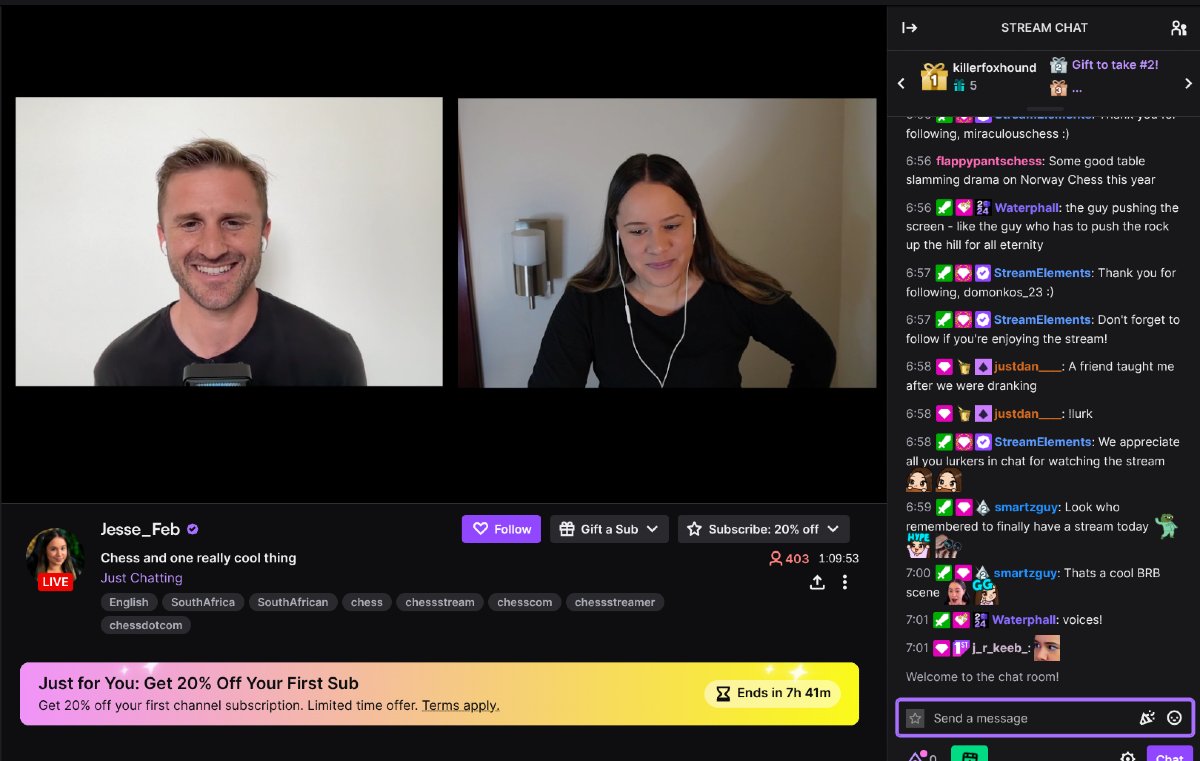 Backgammon Galaxy (@bgammongalaxy) on Twitter photo Our very own @marcolsen10 is live on Twitch with <a href="/Jesse_Feb/">Jesse February</a> to stream some backgammon!
Join us at Twitch.tv/jesse_feb Our very own @marcolsen10 is live on Twitch with <a href="/Jesse_Feb/">Jesse February</a> to stream some backgammon!
Join us at Twitch.tv/jesse_feb