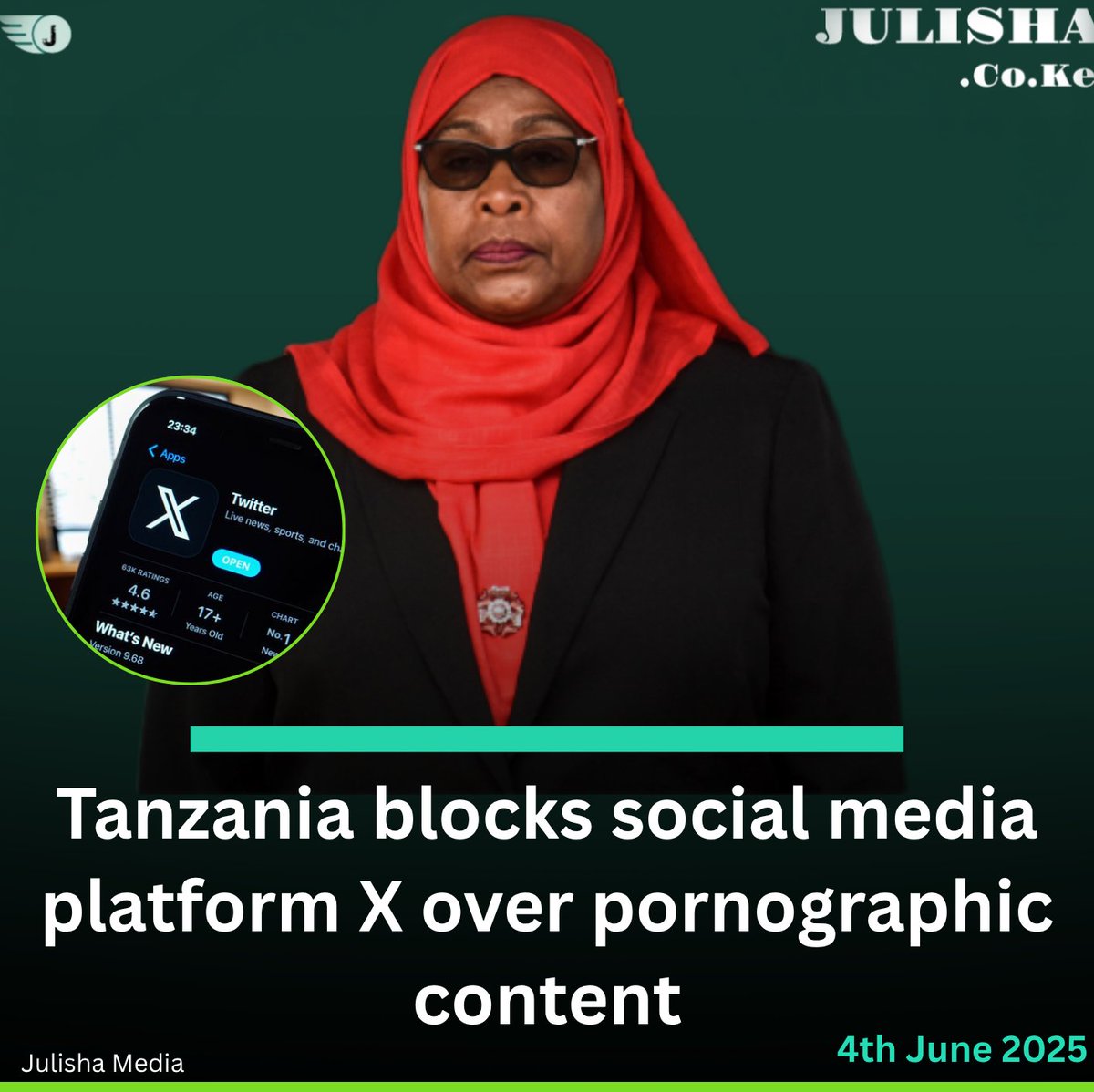 NEWS UPDATE 

Tanzania blocks social media platform X over pornographic content