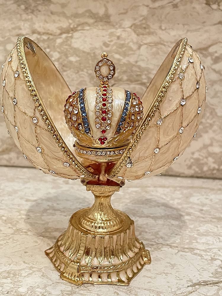 Joyero de huevo de Fabergé hecho a mano.