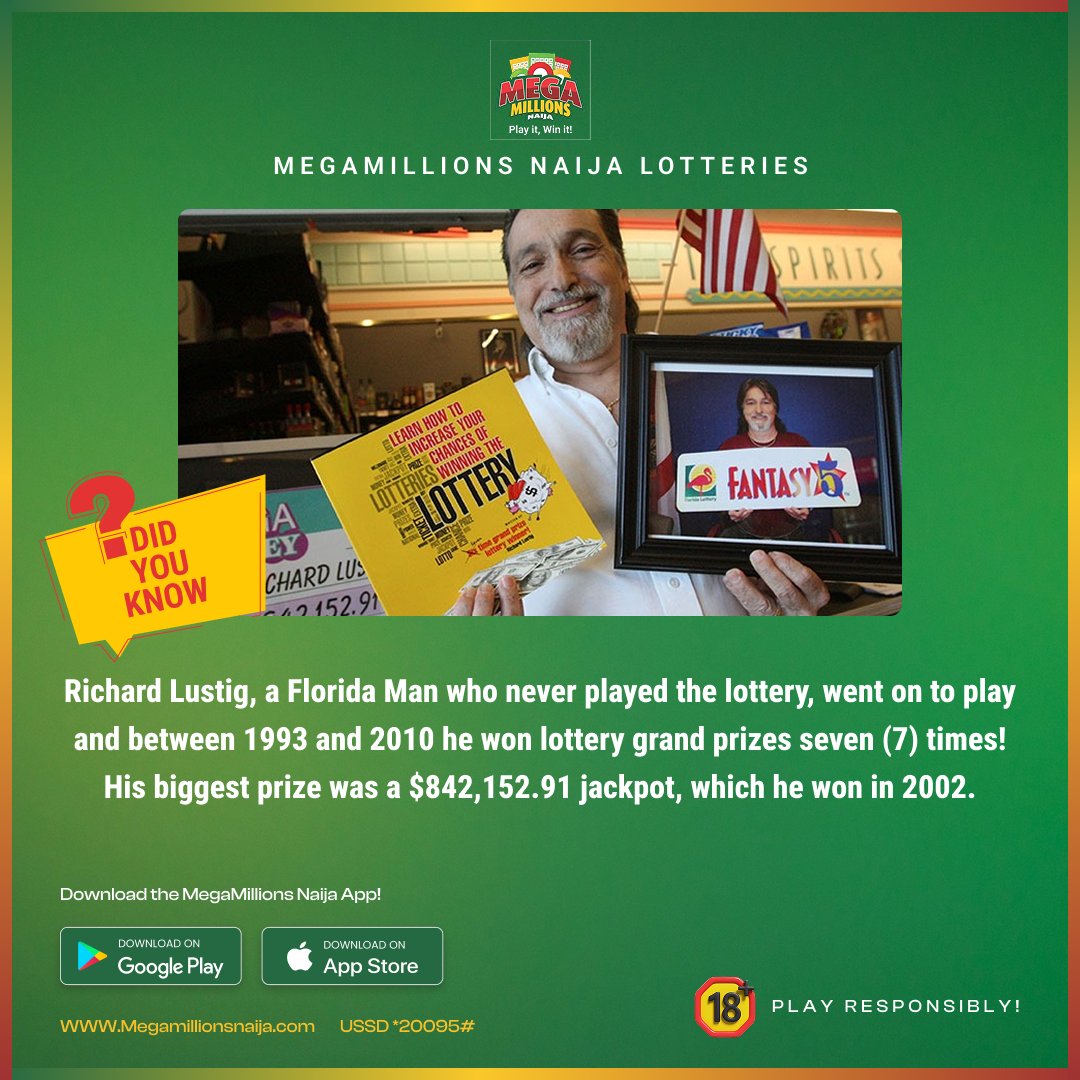 One of Richard Lustig’s strategies of winning was to play consistently (but always set a budget) 

#megamillionsnaijalotteries
#megamillionsnaija
#lotteries
#jackpot
#playitwinit
#didyouknow