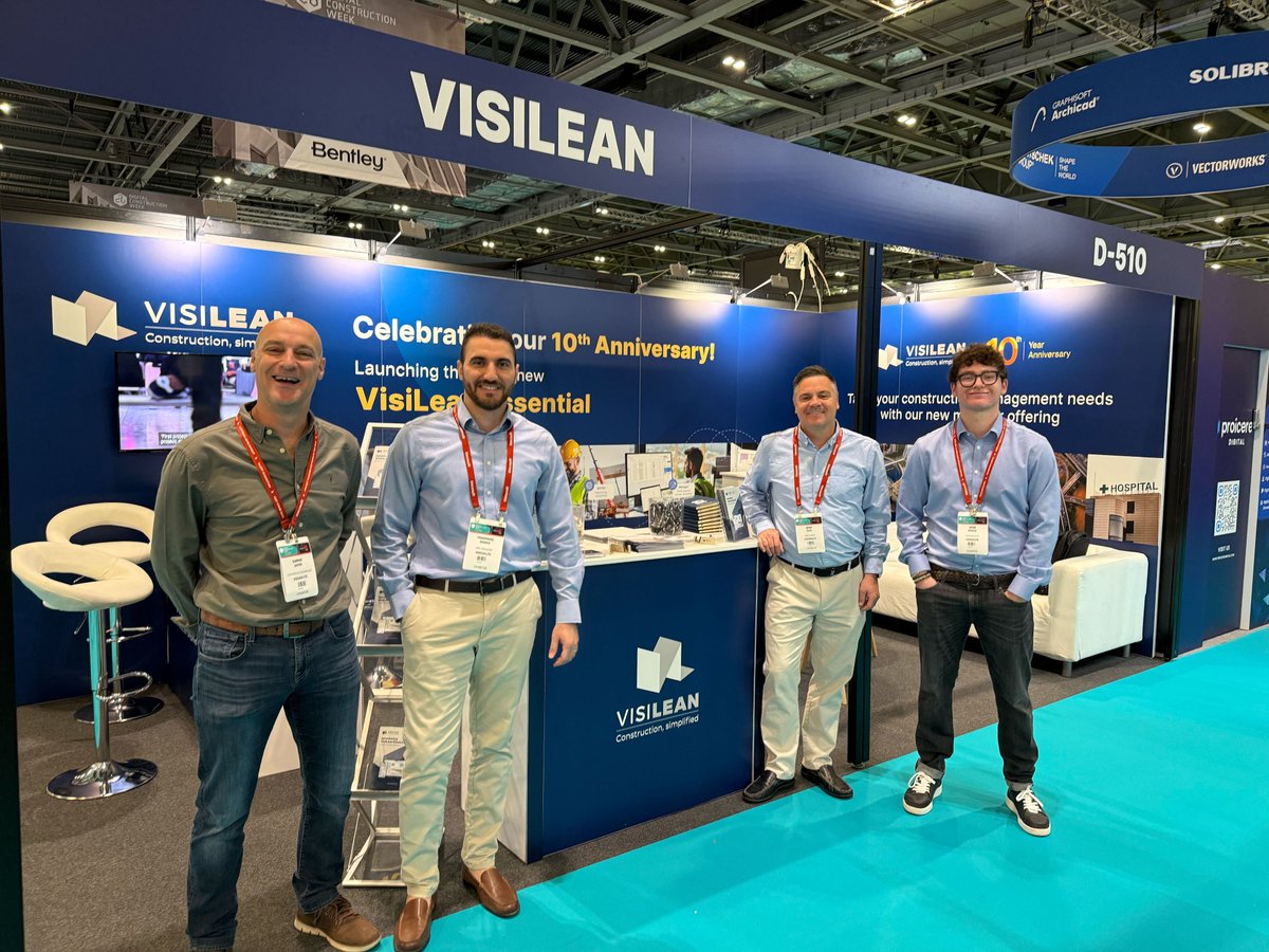 We’re LIVE at Digital Construction Week 2025! 
As we celebrate 10 years of innovation of VisiLean, our team is excited to welcome you at Booth D-510, where we’re showcasing VisiLean Essential, our brand-new lightweight solution designed to simplify planning for teams. #DCW2025