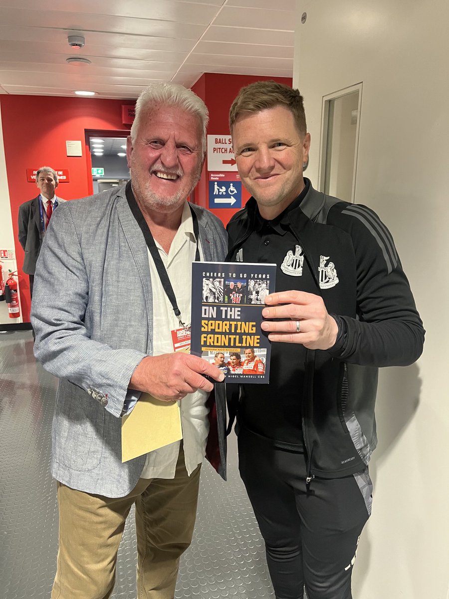 I am delighted to announce that my new book “Cheers to 50 years…On The Sporting Frontline” is now on sale on Amazon in time for Father’s Day. Proud dad Eddie Howe looks very happy with his copy! #books #football #NUFC