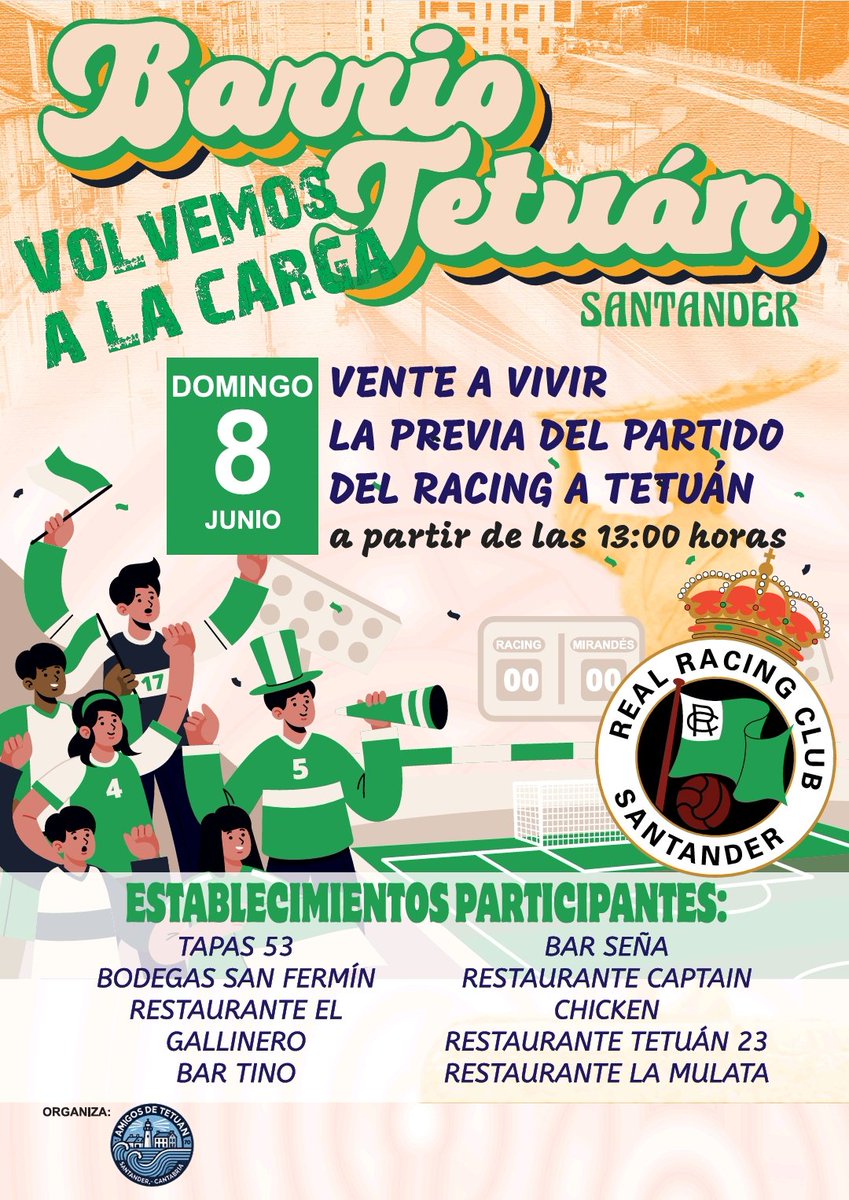 APR Real Racing Club (@apr_racing) on Twitter photo ¿Quién se atreve a decir no a una invitación de una buena previa?
Nuestros amigos de la hostelería de Tetuán nos invitan el domingo a partir de las 13:00 a vivir una gran previa llena de Racinguismo. Os apuntáis <a href="/GradonaMalditos/">Gradona de los Malditos</a> y <a href="/realracingclub/">Real Racing Club</a>
Nos esperan a todos ¿Quién se atreve a decir no a una invitación de una buena previa?
Nuestros amigos de la hostelería de Tetuán nos invitan el domingo a partir de las 13:00 a vivir una gran previa llena de Racinguismo. Os apuntáis <a href="/GradonaMalditos/">Gradona de los Malditos</a> y <a href="/realracingclub/">Real Racing Club</a>
Nos esperan a todos
