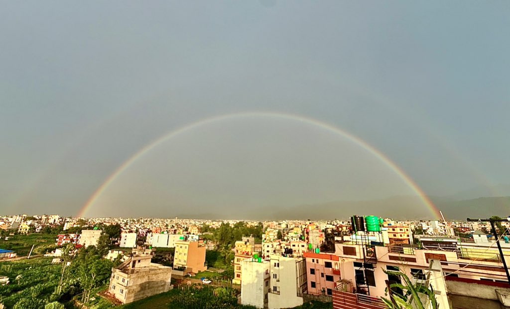 GopalPanta's tweet photo. Double rainbow from Lalitpur! https://t.co/JOTpBBpBdc