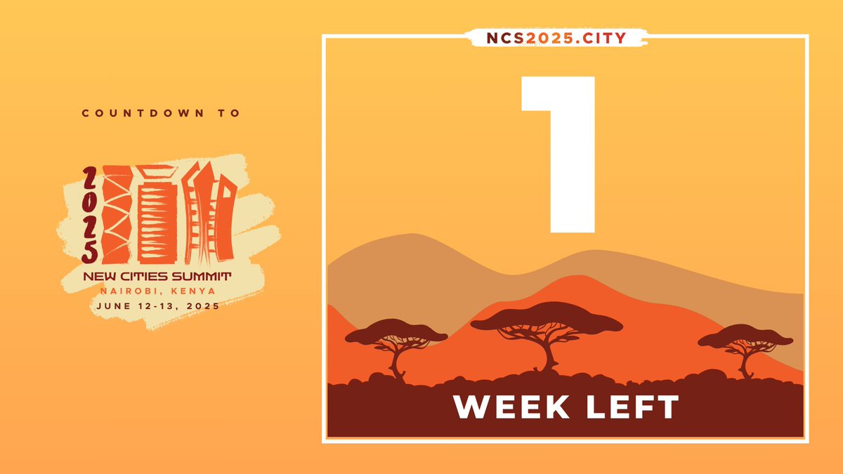 🚨  Only 1 week to go until the #NewCitiesSummit!

This is an essential gathering for anyone committed to reimagining the future of urban living across Africa and beyond.