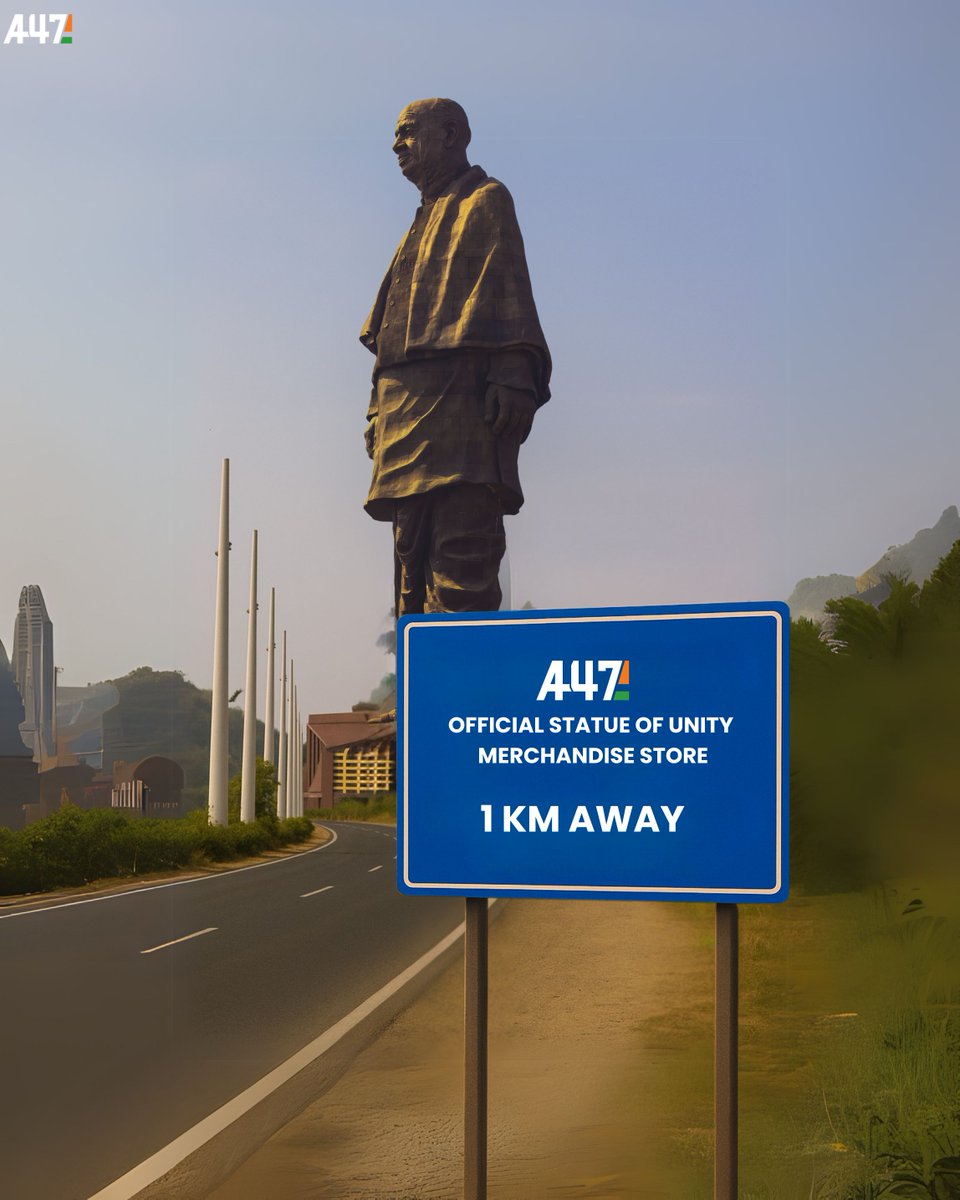 Almost there! Just 1 KM to the A47 merch store. Your go-to stop for Statue of Unity treasures!

#a47 #ascendfortyseven #A47Store #StatueOfUnity #EktaNagar #ComingSoon #WalkToUnity #A47NearYou