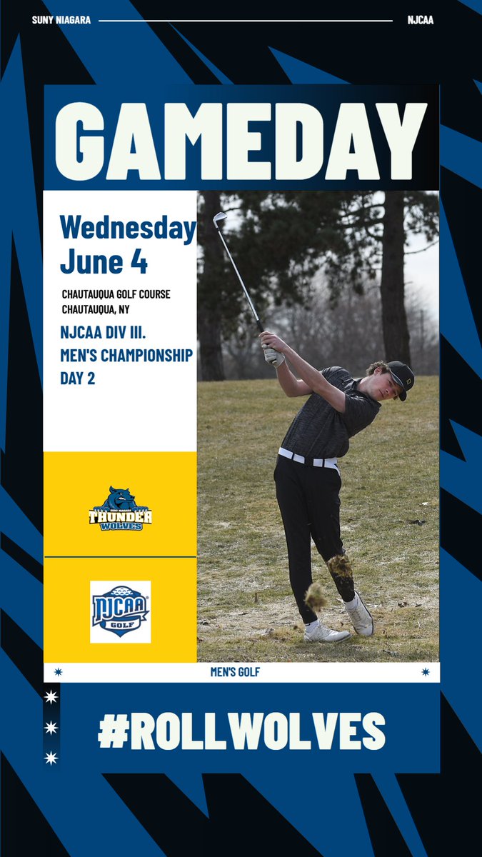 Day Two of the <a href="/NJCAAGolf/">NJCAA Golf</a> Div. III Men's Championship starts at 9 a.m. from Chautauqua! More updates to come! #RollWolves

<a href="/NCThunderwolves/">SUNY Niagara Thunderwolves</a>
<a href="/SUNYNiagara/">SUNY Niagara</a>
<a href="/NJCAAReg3/">NJCAA REGION 3</a>
<a href="/GNN_Sports_/">Greater Niagara Sports</a>