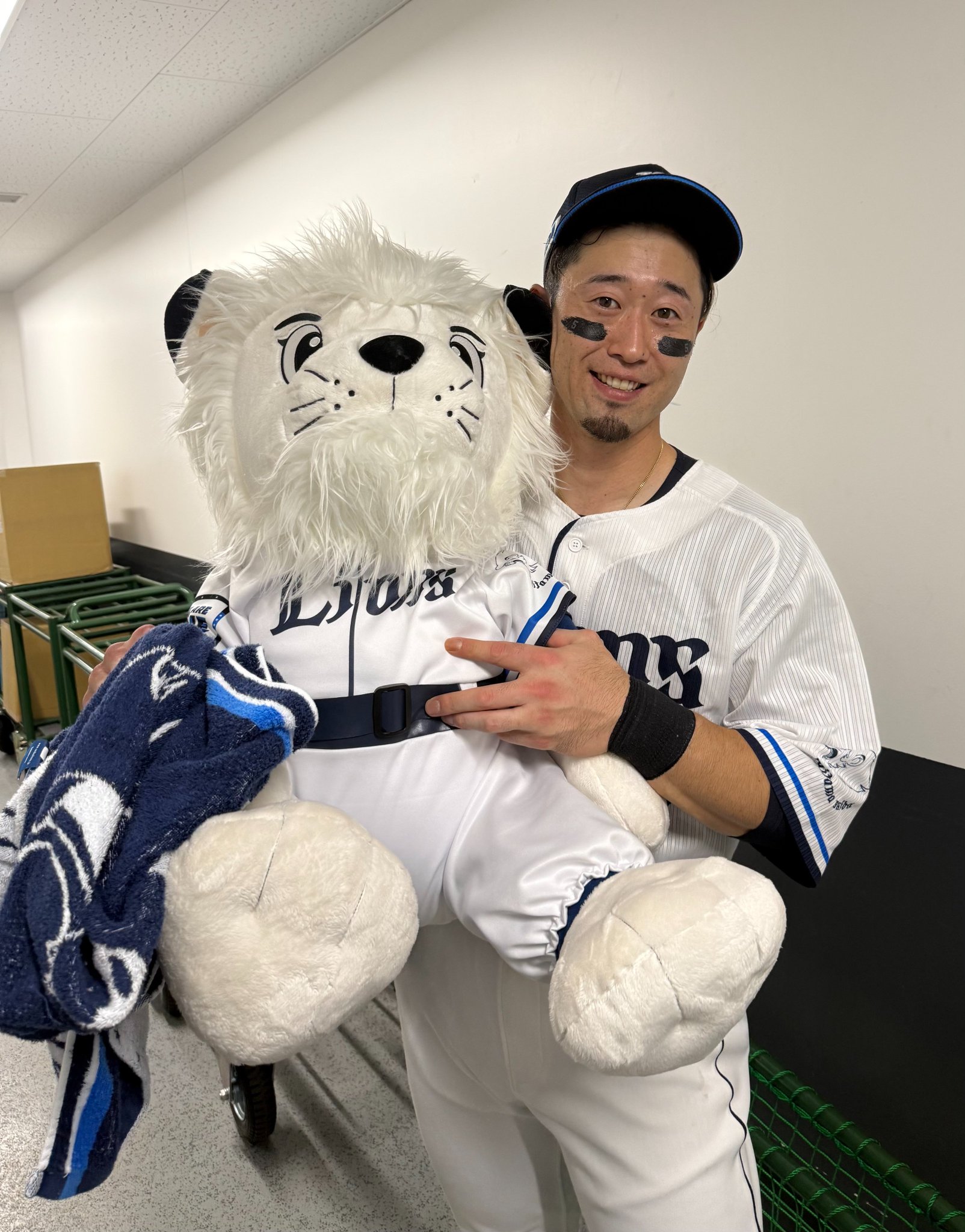 ライオンズ　西川選手　テディベア 受注生産】ライオンズ75周年シリーズ プレイヤーズユニフォーム
