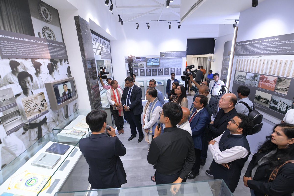 A unique exhibition titled ‘Taekwondo, Facing the World’ was inaugurated at KCCI by H.E. Lee Seong-ho, Ambassador of Korea. This exhibition showcases the journey of how Taekwondo, a traditional Korean martial art, has evolved into a global sport practiced in over 200 countries.