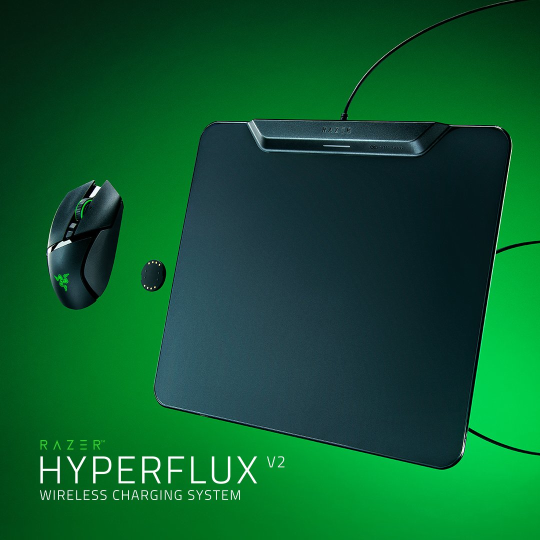 Unleash infinite charging for infinite gaming. Meet the new Razer HyperFlux V2 Wireless Charging System—a gaming mouse mat with a charging puck that powers your mouse as you play.

استمتع بشحن لا نهائي لتجربة لعب لا حدود لها. تعرّف على نظام الشحن اللاسلكي الجديد Razer HyperFlux