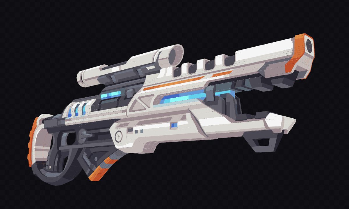 I painted a texture for a gun made by a friend
#Blender #Blockbench #pixelart #maya #lowpoly