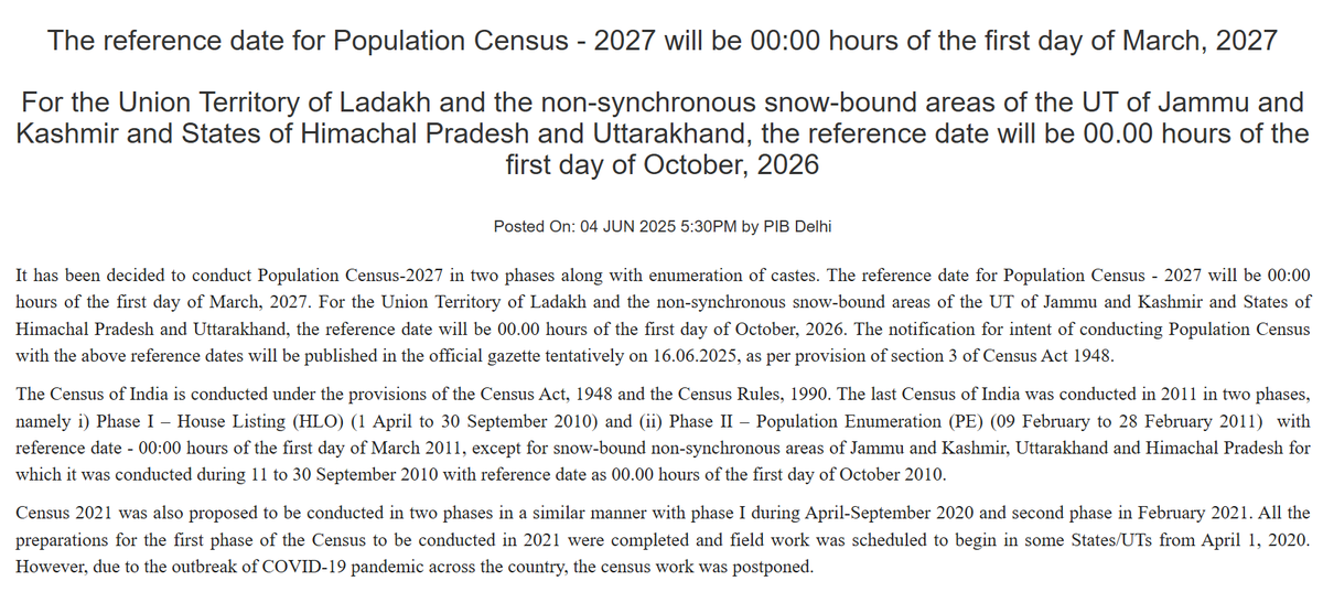 ksurya1007's tweet photo. 1 मार्च 2007 से शुरू होगी जनगणना, 2 चरण में होगी गिनती।
#Census #PopulationCensus https://t.co/9fLXCx8Fzf