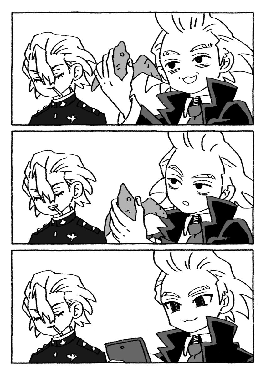 アニメ7話のこのシーンのゼ先生の表情の切り替わりが可愛くて好きという絵