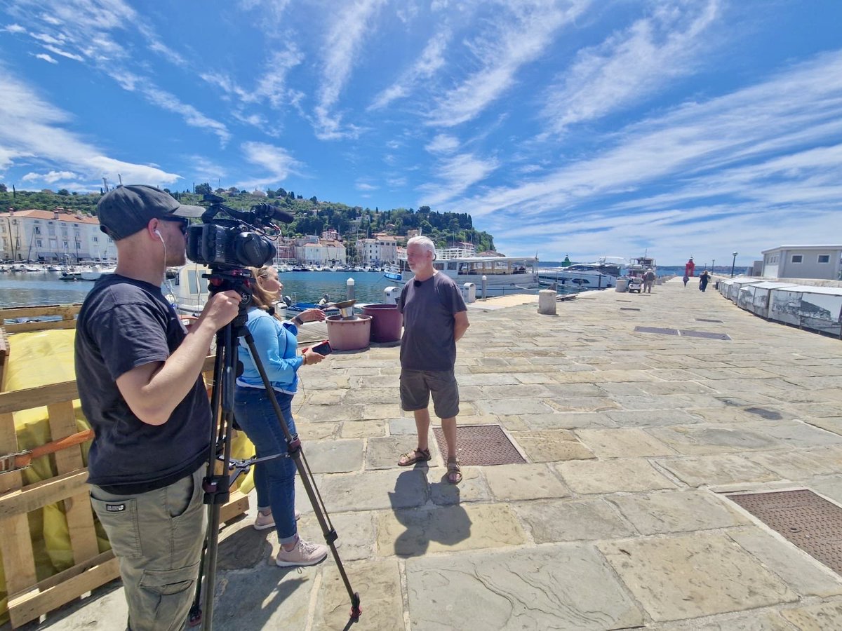 Interviewed for Slovenian television in Piran talking about our #cetacean research and humpback #whales in the #pitcairnislands with ⁦<a href="/Morigenos_org/">Morigenos</a>⁩ and ⁦<a href="/Emma_A_Deeks/">Emma Deeks</a>⁩