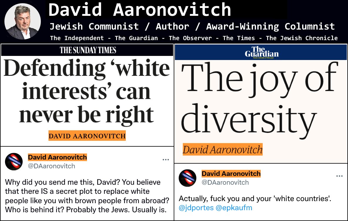David Aaronovitch hates White people.