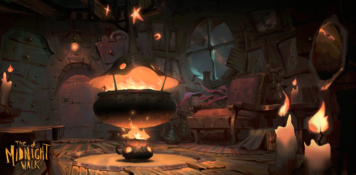 Wallpaper Wednesday! ❤️‍🔥
Concept art of Housy the wandering home, by Victor Becker.

#TheMidnightWalk