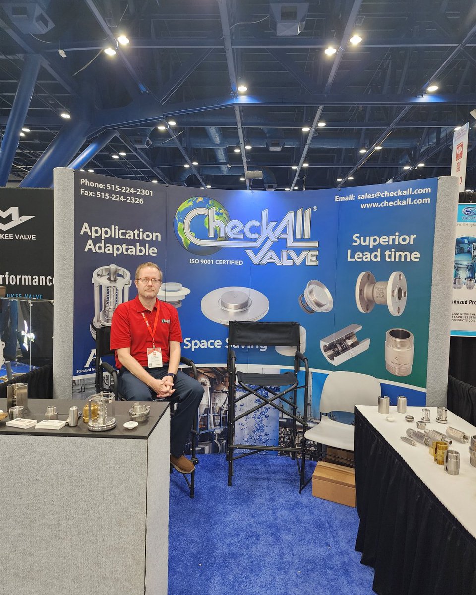CheckAllValve's tweet image. #ValveWorldAmericas kicks off today!
We’re here in booth #537 - stop by and see how Check-All Valve’s American-made, spring-loaded poppet-style check valves deliver performance you can count on.
👋 Come meet the team and explore our full line of inline check valves!