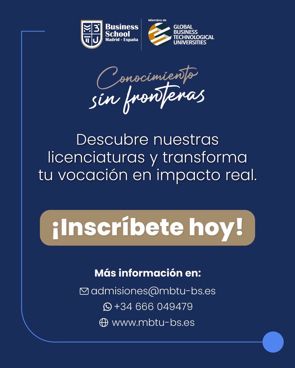 “Estudiar Contabilidad y Auditoría en MBTU me dio las herramientas para tomar decisiones financieras con confianza y visión estratégica.”

🔹 Modalidad 100% online
🔹 Estudia desde cualquier parte del mundo

#Contabilidad #Auditoría #EducaciónOnline #MBTU #LiderazgoFinanciero