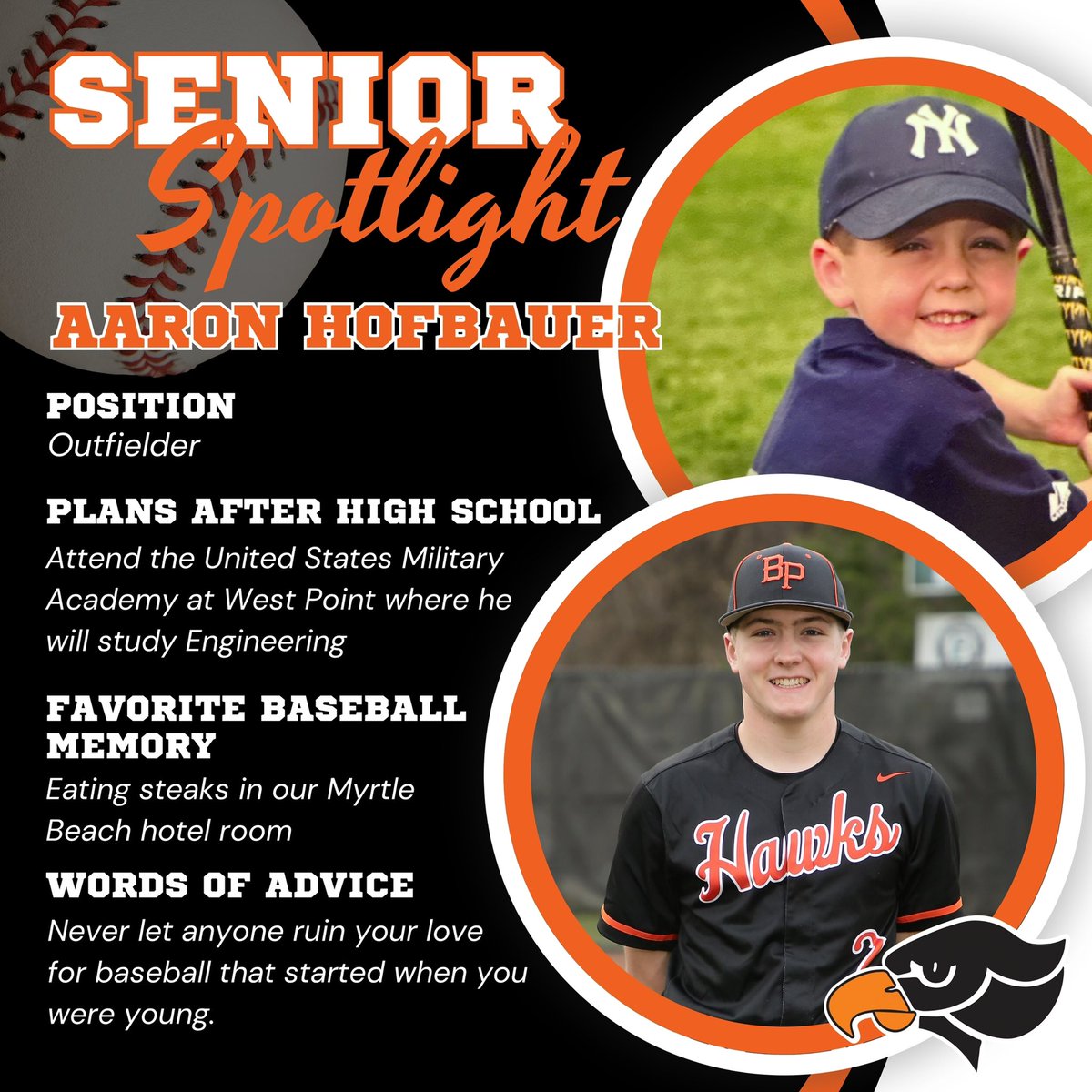 Today’s Senior Spotlight is on OF and West Point-bound Aaron Hofbauer‼️

#ttob