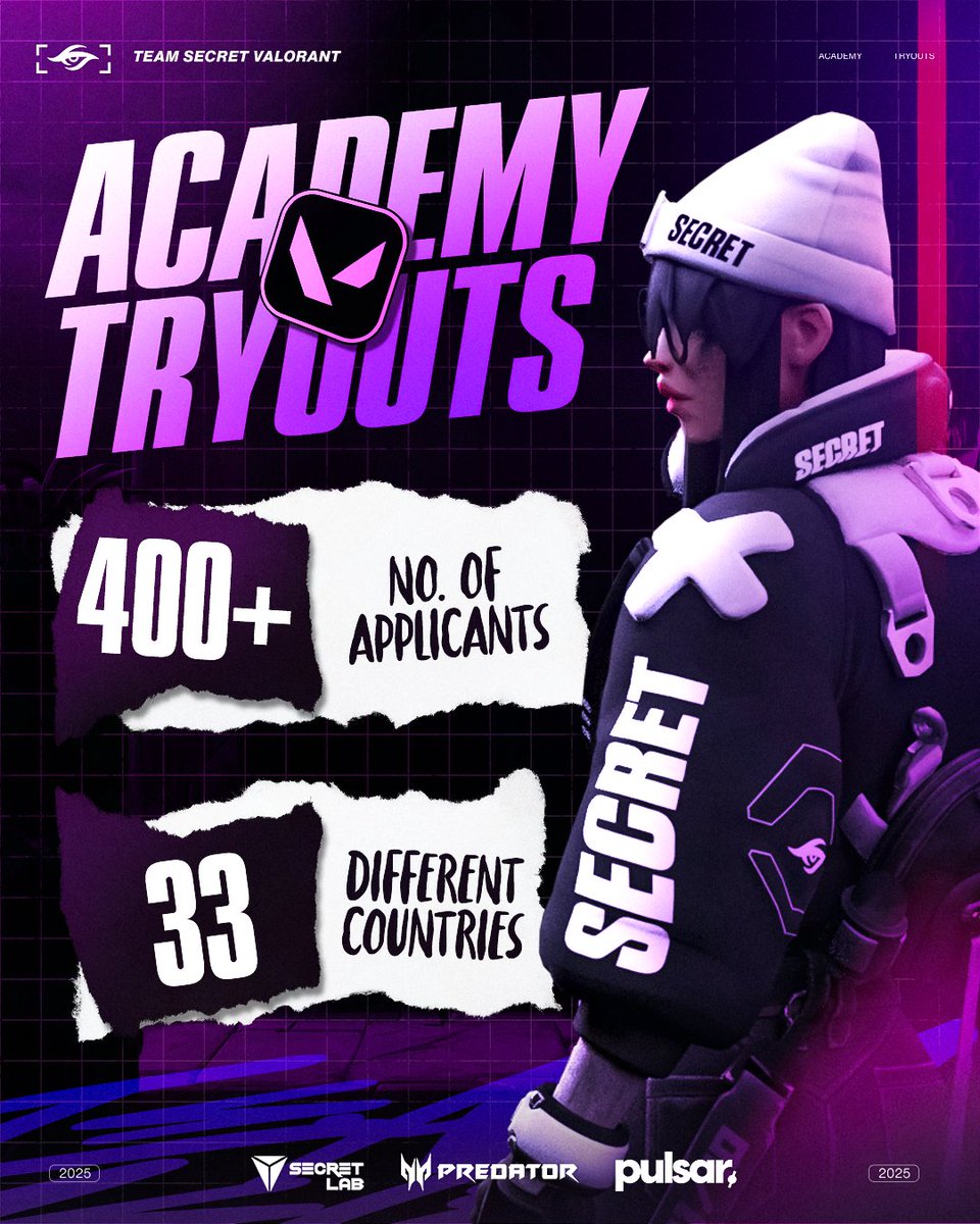 A lil update on our Academy tryouts...

We've already received more than 400 applications, coming from 33 different countries! 

Time to study each of them &amp; find the unpolished gems 👀

#ItLiesWithin