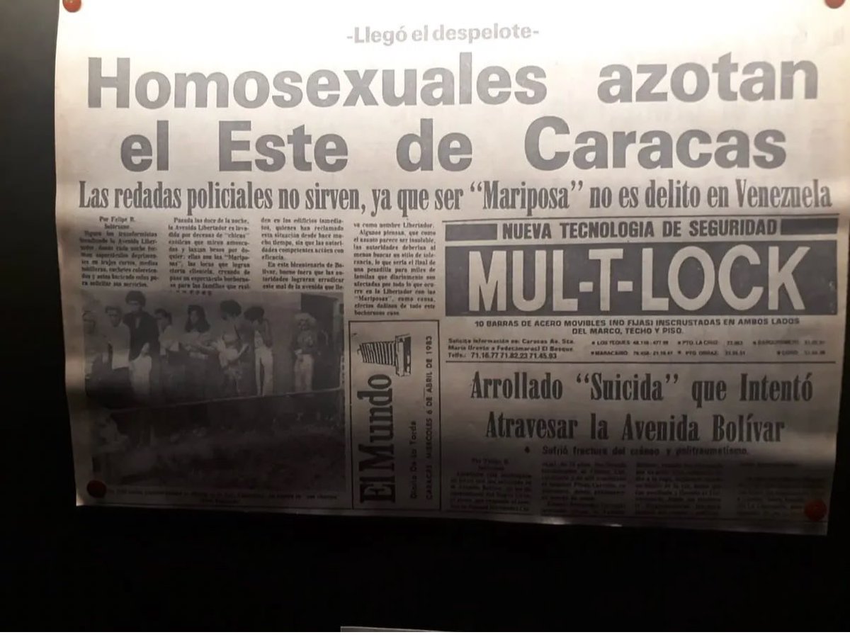 Las narrativas públicas ayudan a moldear o fijar ideas/prejuicios.

Los medios de comunicación tienen un rol fundamental para la deconstruccion de ideas discriminatorias. #Orgullo 

En los 80/90 así reseñaban los medios venezolanos los temas LGBTIQ+ 👇🏽