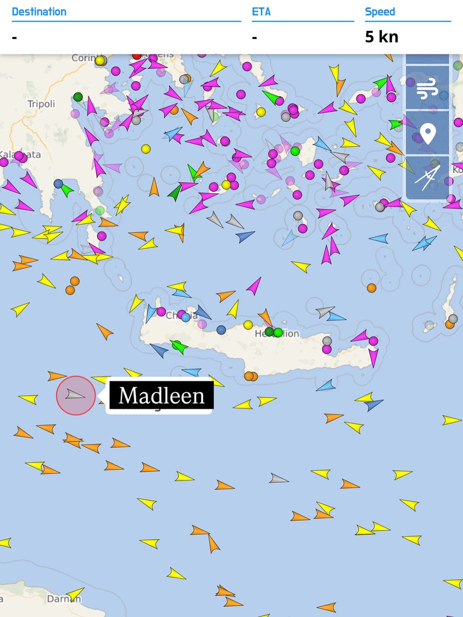 🚨Durum Bilgilendirmesi🚨

Madleen Gemisi Gazze Ablukasını kırmak için yoluna devam ediyor. 

Dün gece Girit Adasına doğru ilerlerken 2 saat arayla 2 ayrı drone Madleen Gemisi üstünde görüntülendi. Bütün gece yaptığımız görüşmeler neticesinde droneların Yunanistan Sahil Güvenlik