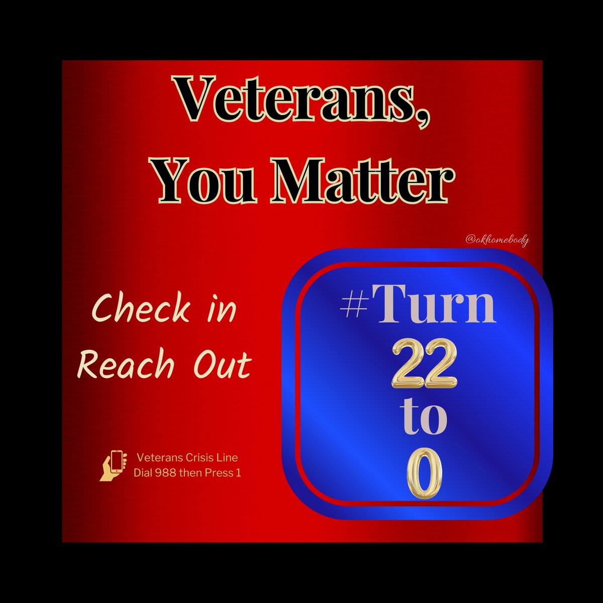 🇺🇸 WarriorWednesday✅VETERAN BUDDY-CHECKS✅RH 🇺🇸 Good morning, family. Keep that warrior spirit, my friends. Never give up. You are important &amp; are needed very much. Reach out if you are struggling. I love all y’all! ❤️🤍💙
⭐️Veterans Lives Matter ⭐️ #Turn22To0⭐️ 
🇺🇸 ⚔️⚔️