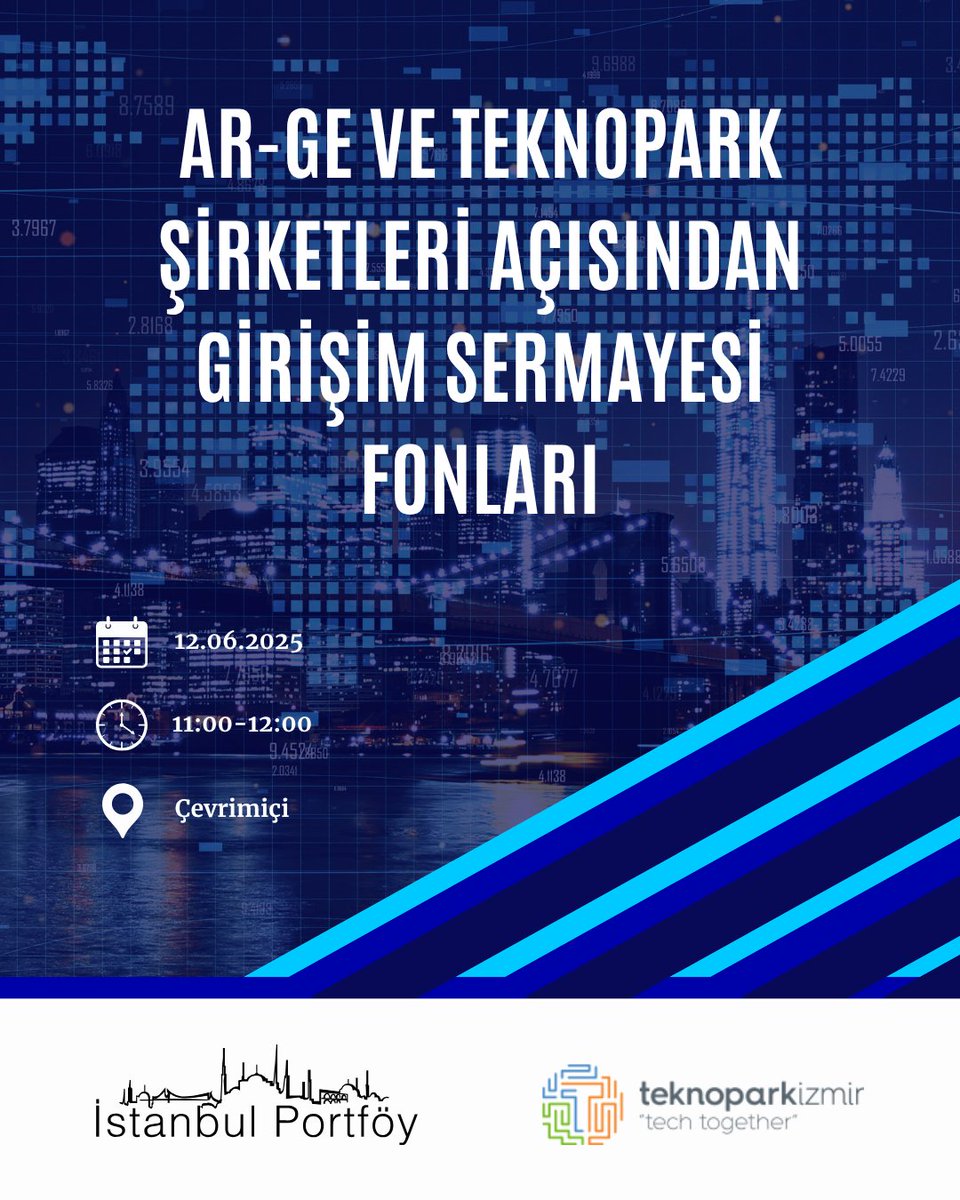 Girişimcilerimiz, Ar-Ge firmalarımızın yöneticileri ve tüm ilgililer, "Ar-Ge ve Teknopark Şirketleri Açısından Girişim Sermayesi Fonları" konulu bilgilendirme toplantımıza davetlidir.

Çevrimiçi toplantı linki, 12 Haziran 2025 tarihinde paylaşılacaktır.