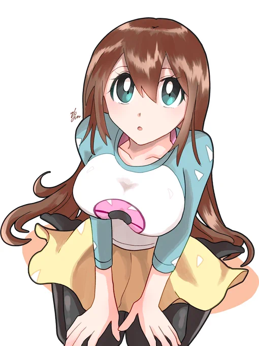 【再掲】髪をおろしたメイ/Rosa #ポケモン #ポケモンイラスト