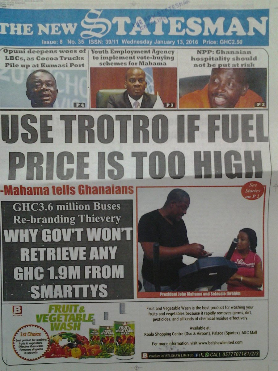 Mahama (<a href="/JDMahama/">John Dramani Mahama</a>) to Ghanaians in 2016: Use TroTro if fuel price is too high

Mahama to Ghanaians in 2025: Use your legs if TroTro fare is too high.

Mahama to Ghanaians in the future: If you want to die, die! I don’t give a f***