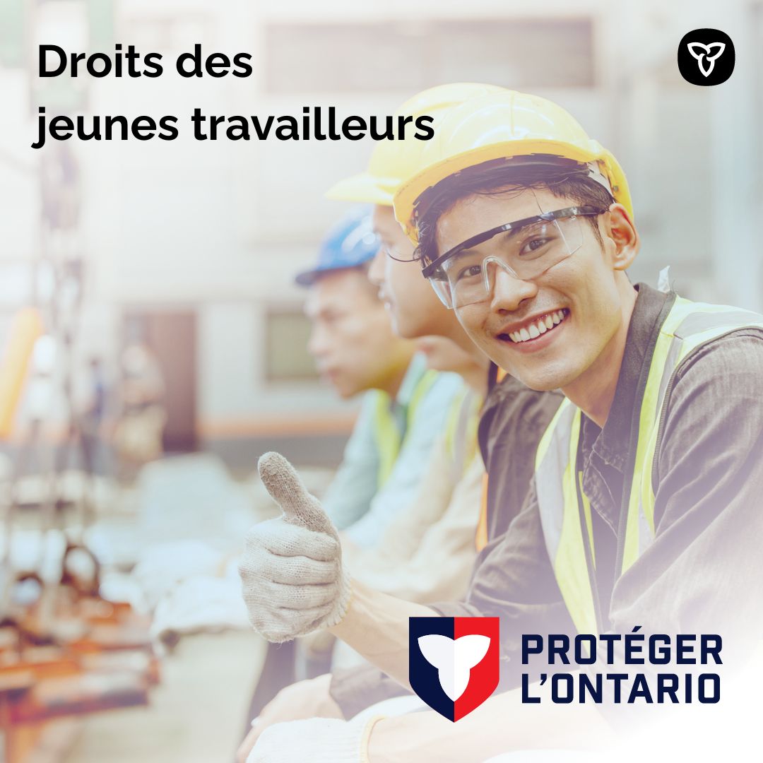 ☀️ En tant que jeune travailleur, tu as des droits. 

Informe-toi avant de commencer à travailler sur:
· le salaire
· les pauses
· les jours fériés
· les salaires impayés
· la cessation d’emploi

En savoir plus: ontario.ca/droitsdesjeune…