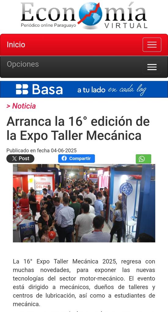 Arranca la 16° edición de la Expo Taller Mecánica economiavirtual.com.py/web/pagina-gen… vía @economiaVPy