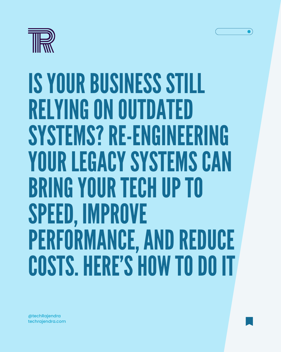 Tech_Rajendra's tweet image. 🔧 Still using outdated systems?

Time to #re_engineer!

✅ Spot inefficiencies
✅ Set clear goals
✅ Refactor, rebuild, or replace
✅ Test &amp;amp; go live

Modernize to stay ahead!

👉 techrajendra.com/services/softw…

#LegacySystems #TechRajendra
