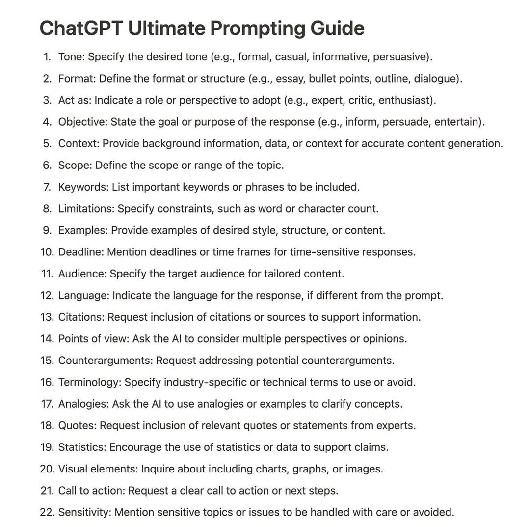 ChatGPT Ultimate Prompting Guide 🔥