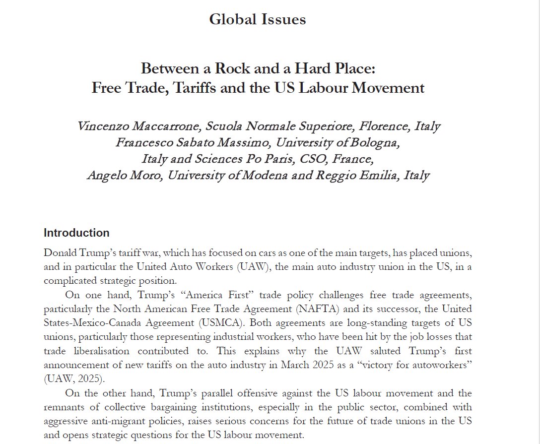 Vincenzo Maccarrone (@bigmacca90) on Twitter photo The new issue of the <a href="/GlobalLabour/">Global Labour Journal</a> journal is out, and it includes an article I wrote with <a href="/fgnpttc/">francesco m</a> and <a href="/ngelomoro/">Angelo Moro</a> on tariffs and the US labor movement
ttps://mulpress.mcmaster.ca/globallabour/article/view/6728 The new issue of the <a href="/GlobalLabour/">Global Labour Journal</a> journal is out, and it includes an article I wrote with <a href="/fgnpttc/">francesco m</a> and <a href="/ngelomoro/">Angelo Moro</a> on tariffs and the US labor movement
ttps://mulpress.mcmaster.ca/globallabour/article/view/6728