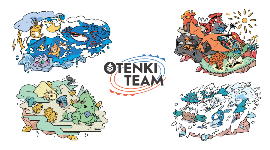 【新品・未使用】ポケモンセンターTシャツ お天気チーム　OTENKI TEAM ポケモンセンター Lサイズ Tシャツ お天気チーム OTENKI TEAM