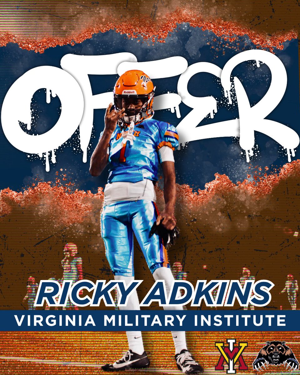 Congratulations to <a href="/RickyAdkins_/">Ricky “Twitch” Adkins</a> on his first official D1 offer to VMI 👊🏾👊🏾👊🏾
