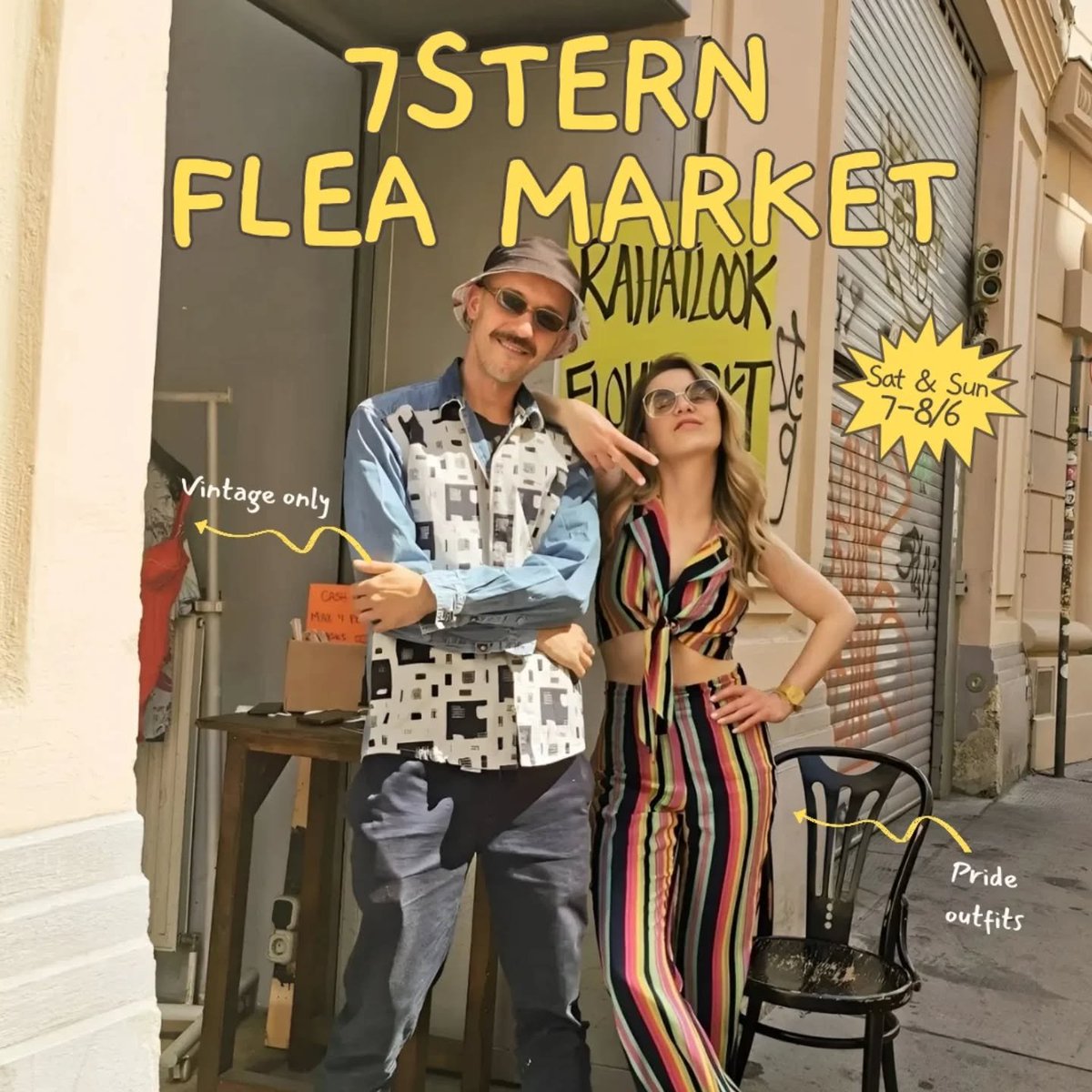 Two Day Vintage Extravaganza! 
Dieses Wochenende steht unser monatlicher 7*Stern Flohmarkt hosted by Rahatlook ganz im Zeichen des #PrideMonth. Für alle Infos &amp; Details einfach hier entlang: fb.me/e/4Y3UAmurX, #wien #vienna