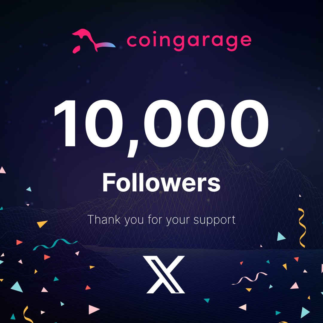 We've rapidly hit a major milestone — 10,000 followers on our official X account! ⚡️

Huge thanks to each and every one of you who’s joined us on this journey.

Your support powers everything we’re building at Coingarage. 

Let’s keep growing together.

More updates, alpha, and