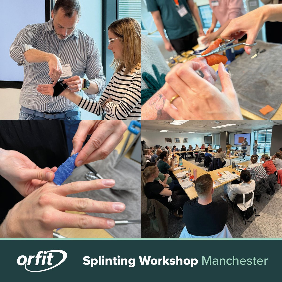 A great turnout for our first <a href="/Orfit/">Orfit</a> Splinting Workshop! A huge thank you to all attendees and the exceptional trainers who helped make the event a success. 🙌 

Our next event takes place tomorrow at the Uni of Roehampton, London, we can't wait to see you there.👋