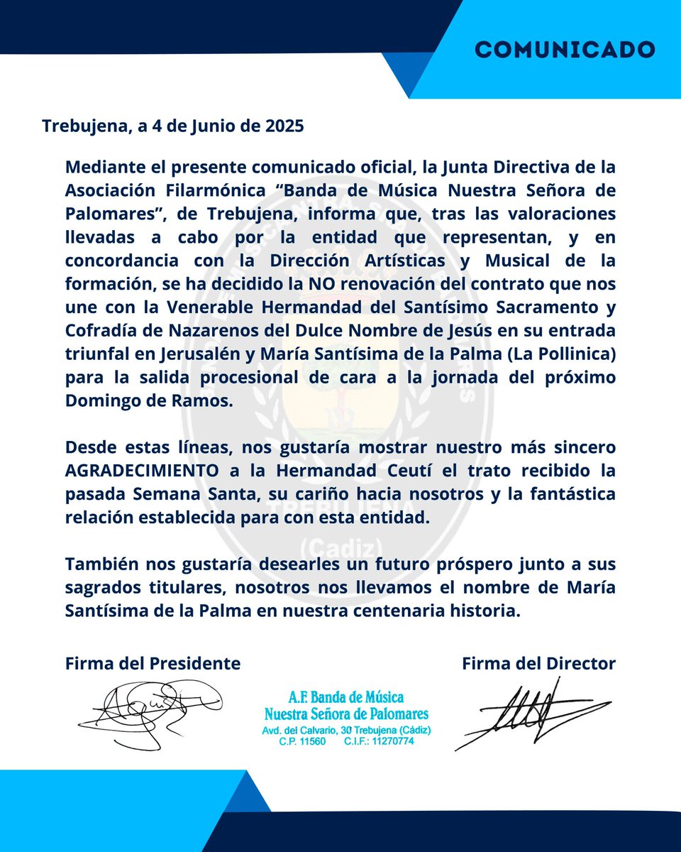 AFBMPalomares's tweet image. ➡️ 𝐂𝐨𝐦𝐮𝐧𝐢𝐜𝐚𝐝𝐨 𝐎𝐟𝐢𝐜𝐢𝐚𝐥 ⬅️

@PollinicaCeuta